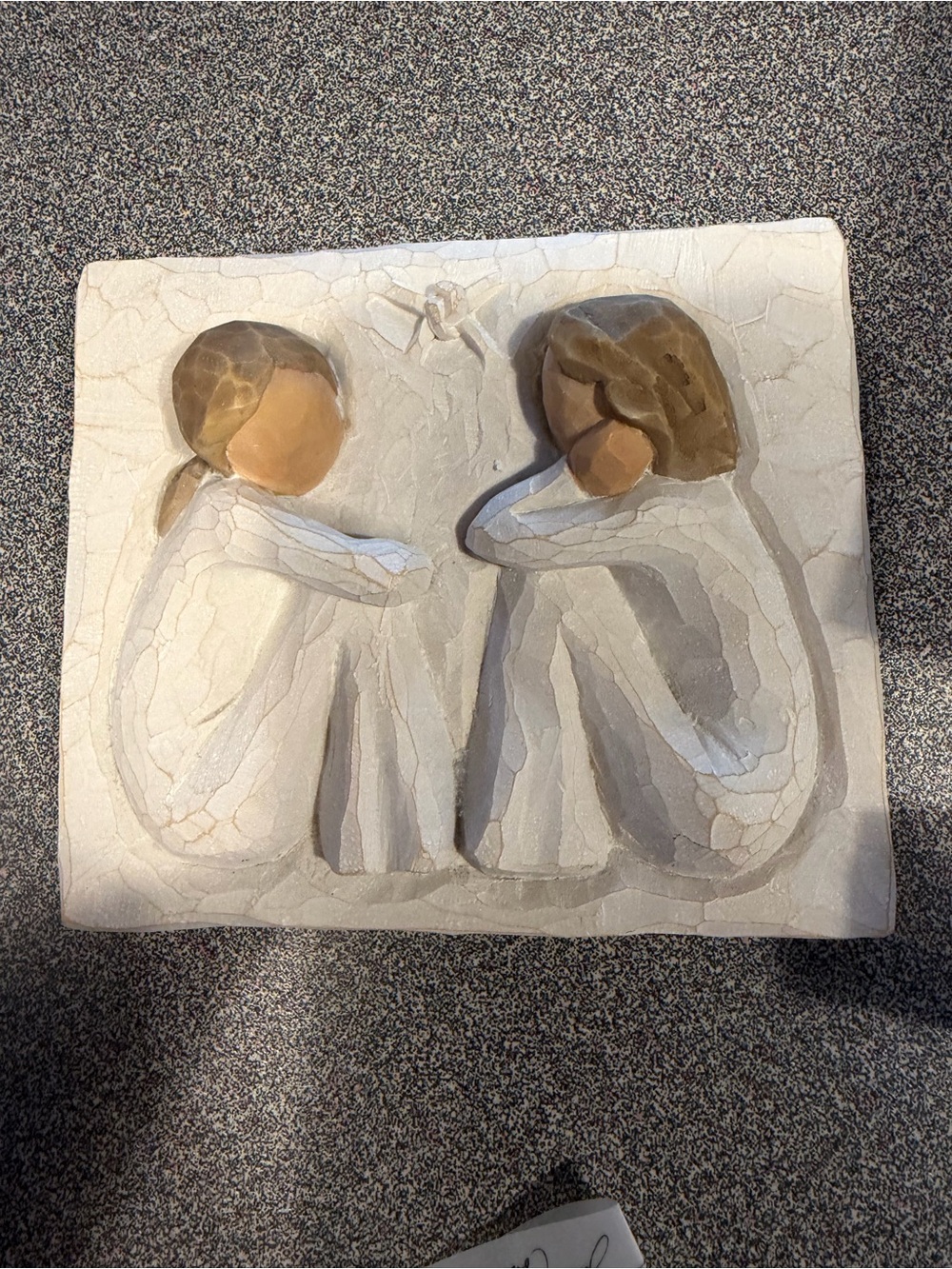 Willow Tree-Inspired Friends White and Tan Figurative Wall Plaque
